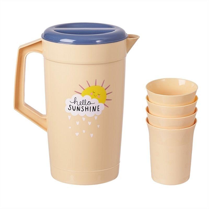 2000ml Large-Capacity Cold Water Jug With Cup Heat Resistant Household Teapot Kettle Beverage Storage Container Bottle