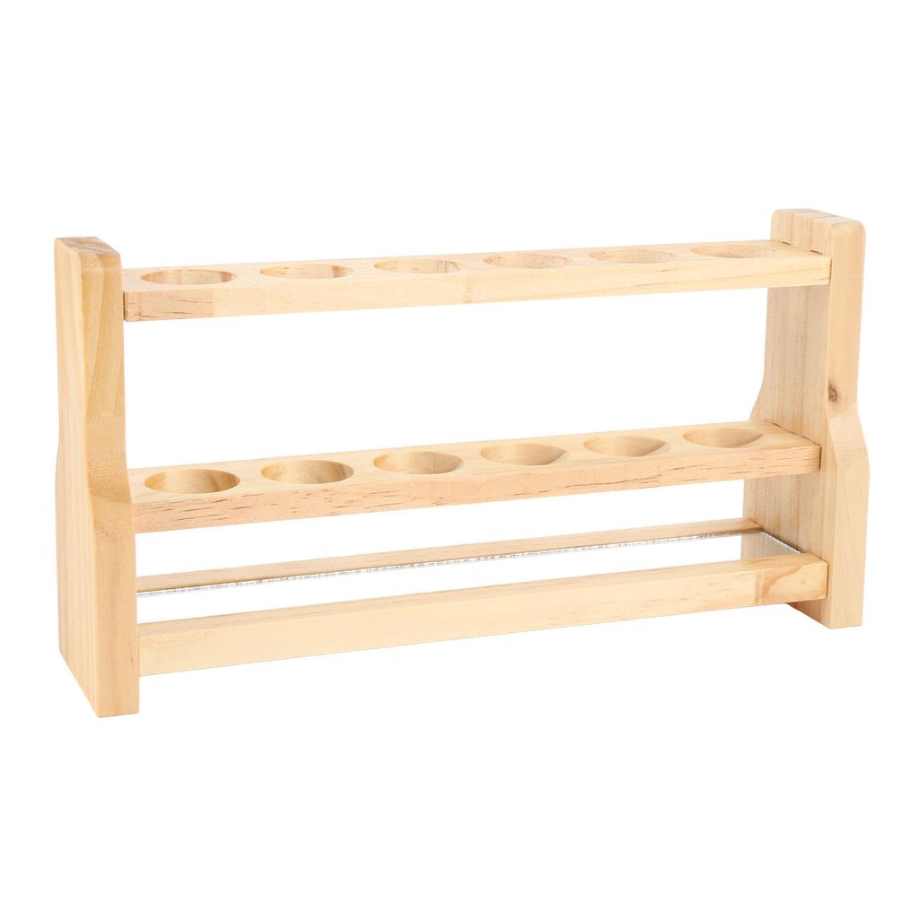 Wooden Test Tube Rack Storage 6 Round Hole Multifunctional Test Tube Stand Holder for Home Laborator