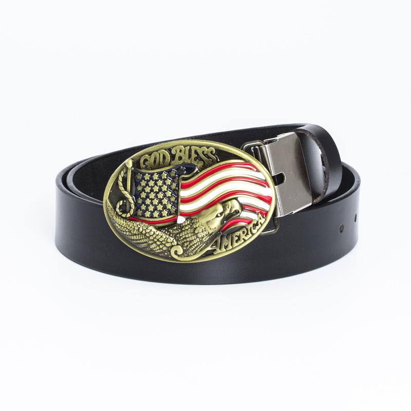 Ремень с пряжкой в виде орла с бронзовой точечной краской, модный ремень с американским флагом
