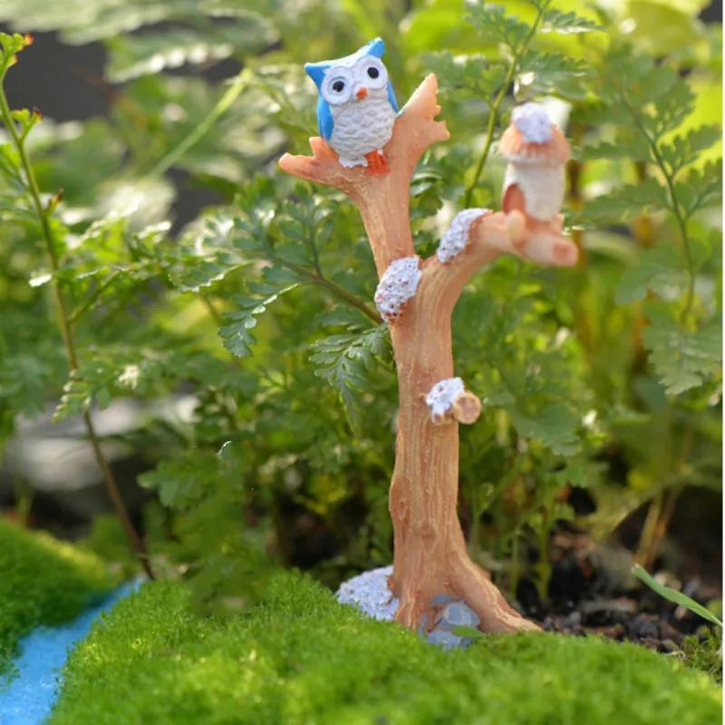 Миниатюрные ветки деревьев из смолы, набор для садового домика «Сова», куклы, рождественские украшения, детские игрушки