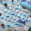 Sanwuta 60 Pcs Winter Collar Dog Bow Ties Bulk Dog Bowtie Accessories Puppy Bows Detachable Attachment Charms for Small Medium Large Dogs Cat Bows