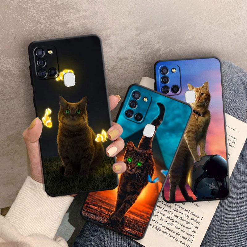 Fashion Animal Big Cat Kitten Phone Case For Samsung Galaxy A50 A10 A10s A40 A02 A01 A03s A04s A70 A03 Core A04 A02s A20e Cover