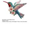 Acrylic Hummingbird Hanging Decoration Indoor Outdoor Garden Yard Window Wall Hanging 2D Flat Flower Colorful Bird Ornament