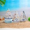 Mediterranean Wooden Sailboat Model - Small Ornament for Home Décor