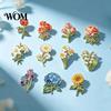 Bright Color Enamel Pin Brooch Pin, Flower Design with Smooth Edges, Lightweight Zinc Alloy Badge for Jackets Scarves Bags Gift
