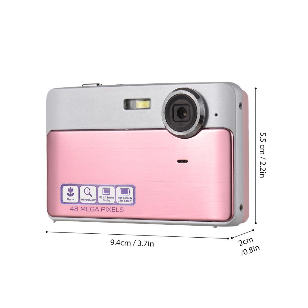 Цифровая камера 1080P, карманная цифровая видеокамера 48 МП, экран 2,4 дюйма, автоматическая фокусировка, 16-кратный цифровой зум