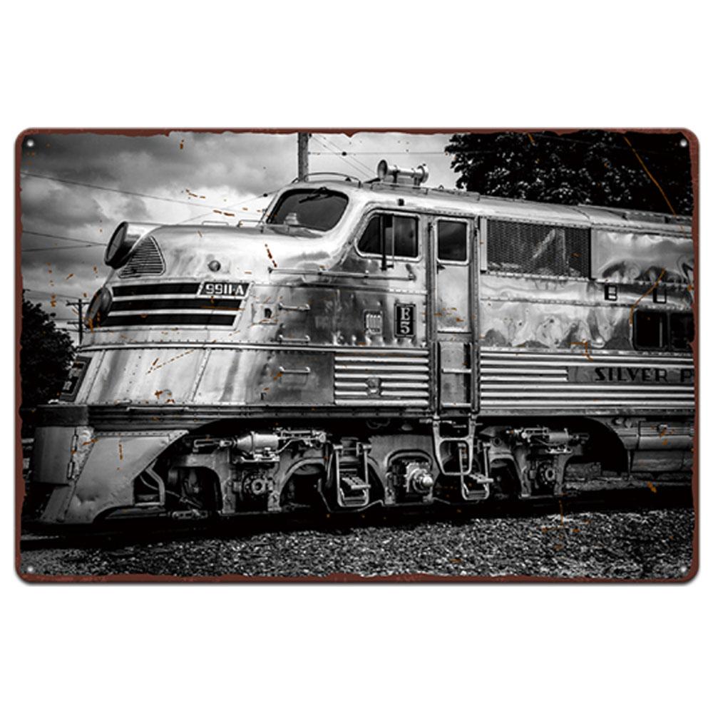 Металлический постер с поездом, винтажные тарелки, оловянные знаки, настенный постер, ретро-налет, постер, бар, паб, клуб, стены, домашний декор, настенные наклейки, плакат