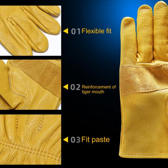 1 пара рабочих перчаток, износостойкие, толстые, теплоизоляционные, растягивающиеся на запястье, для работы на открытом воздухе, строительные, сварочные, строительные, машиностроительные, перчатки