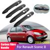 Для Renault Scenic 2 II MK2 2003 2004 2005 2006 2007 2008 2009 крышка дверной ручки из углеродного волокна аксессуары для украшения автомобиля