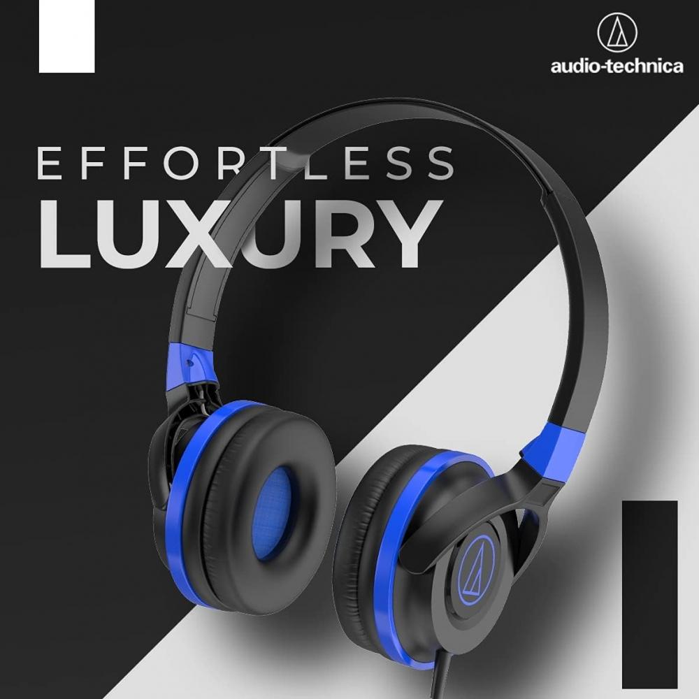 Портативные наушники Audio Technica Ath S100is Bbl для проводных смартфонов, для мониторинга улиц, черные, синие, с микрофоном и пультом дистанционного управления