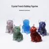 Charming Wangcai French Bulldog Figurine: Crystal Chip Stone Resin Craft