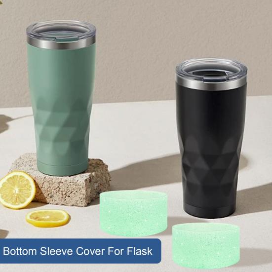 Блестящий силиконовый чехол для бутылки с водой, нескользящая изоляционная защита дна чашки, защита от ожогов