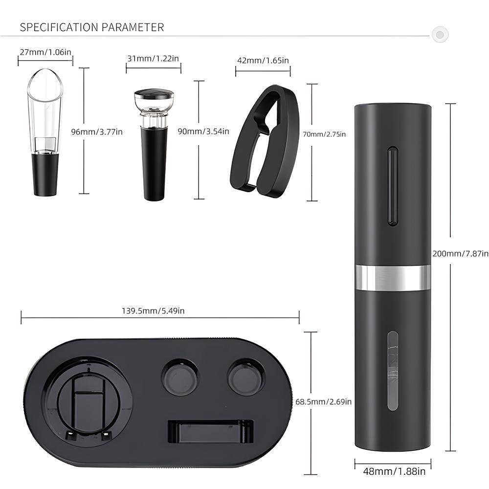 Electric Wine Opener Set Type-C Rechargeable Automatic Electric Wine Bottle Opener with Pourer /