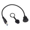 30cm Type C To USB Female To Male Flush Mount Cable 13/16in Thread with Dust Cover for Vehicles Boat