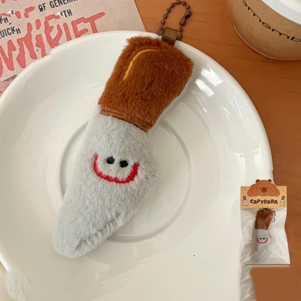 Croissant Capybara Pendant Decoration Plush Bread Key Chain Cute Bag Pendant Unisex