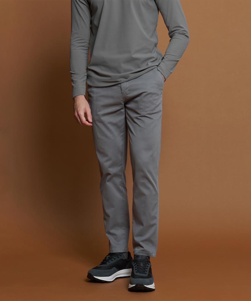PANICALE Gray Drawstring Cotton Blend Twill Pants