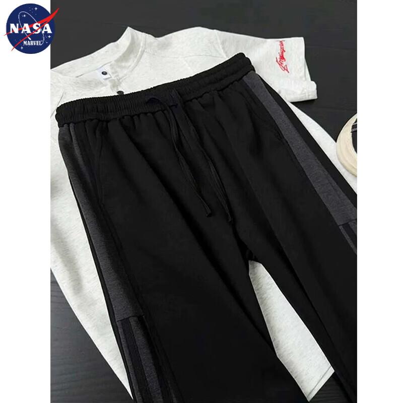 Американские полосатые спортивные штаны в уличном стиле NASA x MARVEL