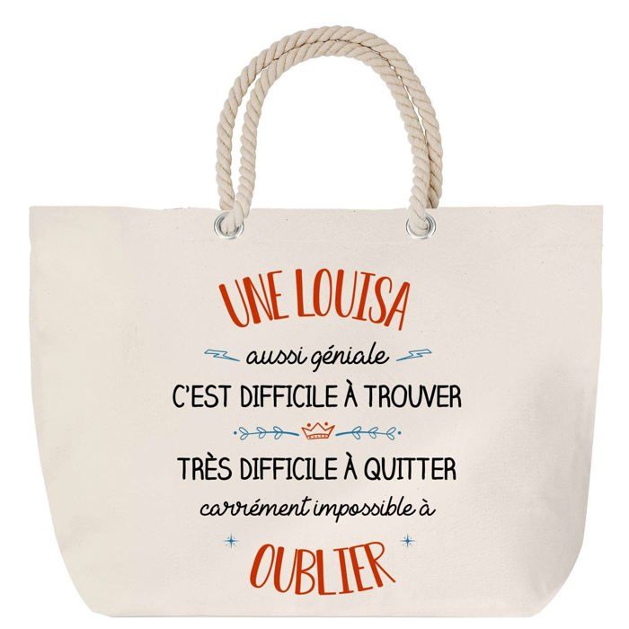 Sac de plage - PLANETEE - Louisa - Anse corde - Grand format - Coton personnalisable