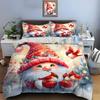 Комплект постельного белья с принтом рождественского гнома, пододеяльник, 1 пододеяльник, 2 наволочки, комплект постельного белья для взрослых и детей, роскошные праздничные подарки