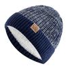 Unisex Two-Tone Winter Hats Add Fur Lined Men And Women Fashion Warm Beanie Cap Casual Winter Knitted Hats