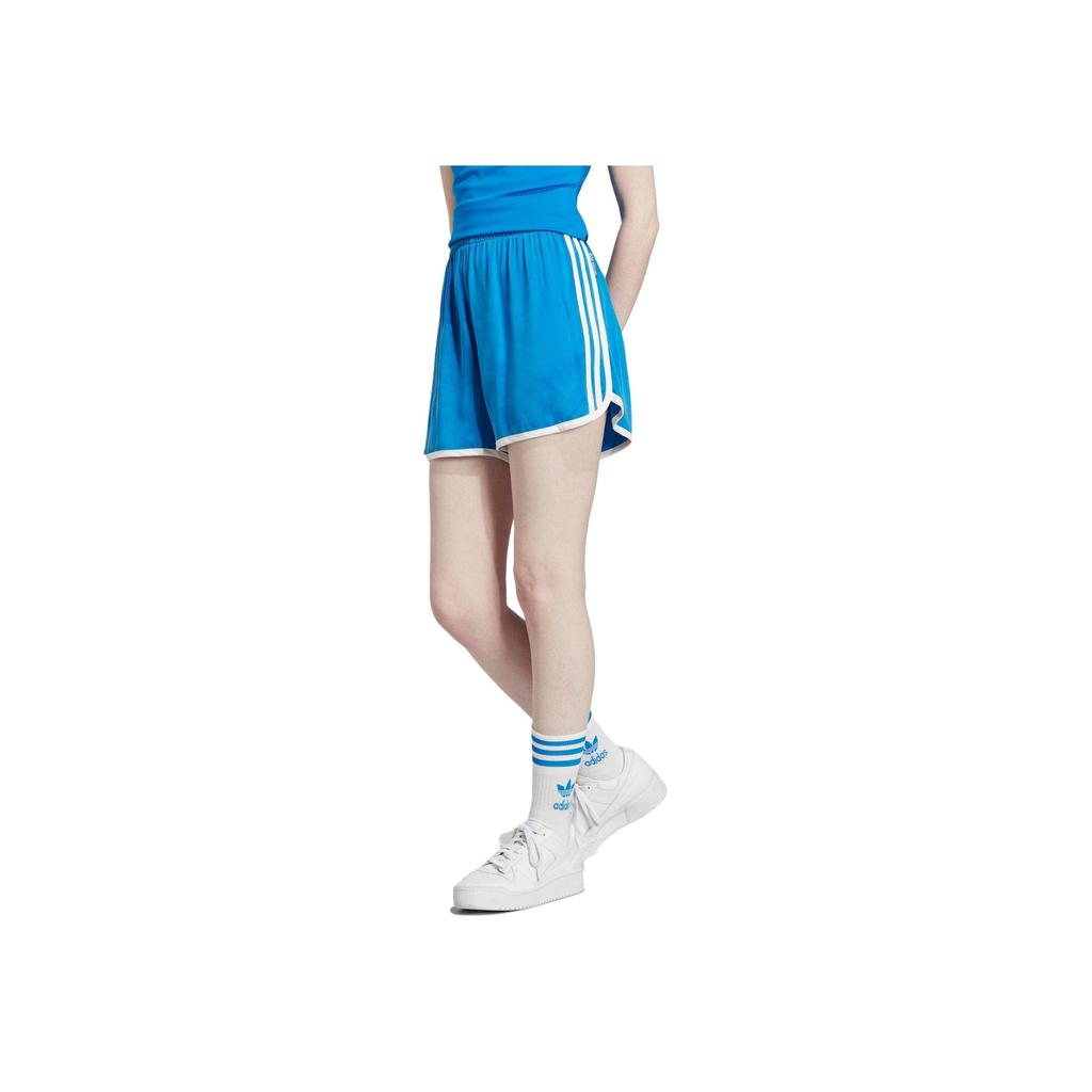 adidas Полосатый принт прямые шорты женские шорты синие IB5798
