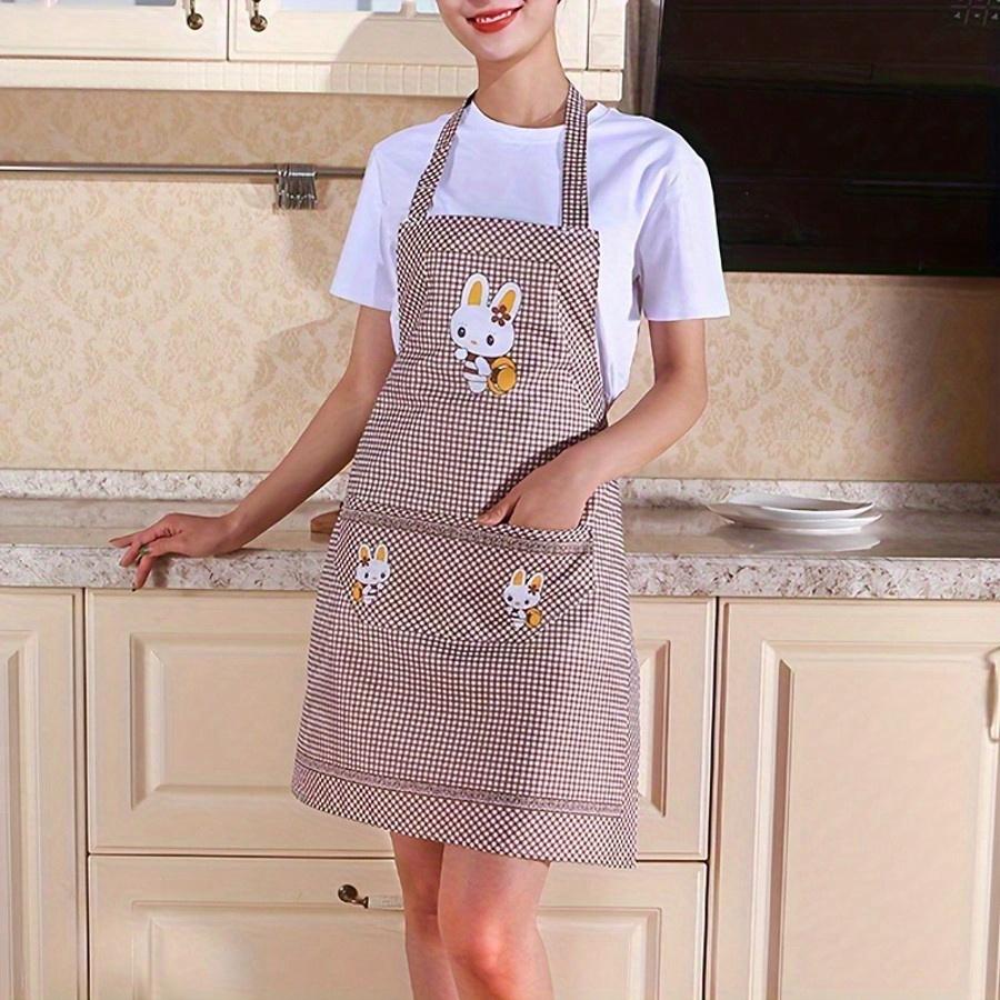 Многофункциональный милый кухонный фартук с карманами - Регулируемый, маслостойкий и устойчивый к окрашиванию полиэстер, водонепроницаемый и маслостойкий