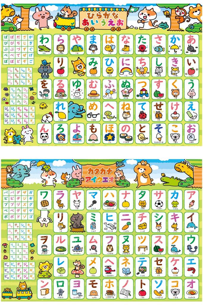 Aiueo Table Hiragana Bath Плакат Развивающая игрушка Привычка к зубрежке [Приобретайте знания! Серия] Доктор. Рутина (набор 2)