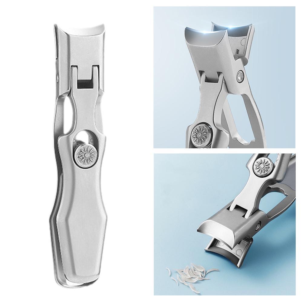 Self-locking folding nail clippers