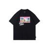 Li Ning Sports Fashion Series X Line Friends Cartoon Pattern Print Свободная футболка с коротким рукавом унисекс Топы черного цвета AHSR904-3