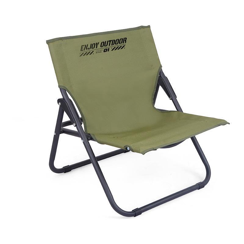 Portable Outdoor Folding Bonfire Chair: Lightweight Camping Recliner with Backrest for Barbecue and Beach.