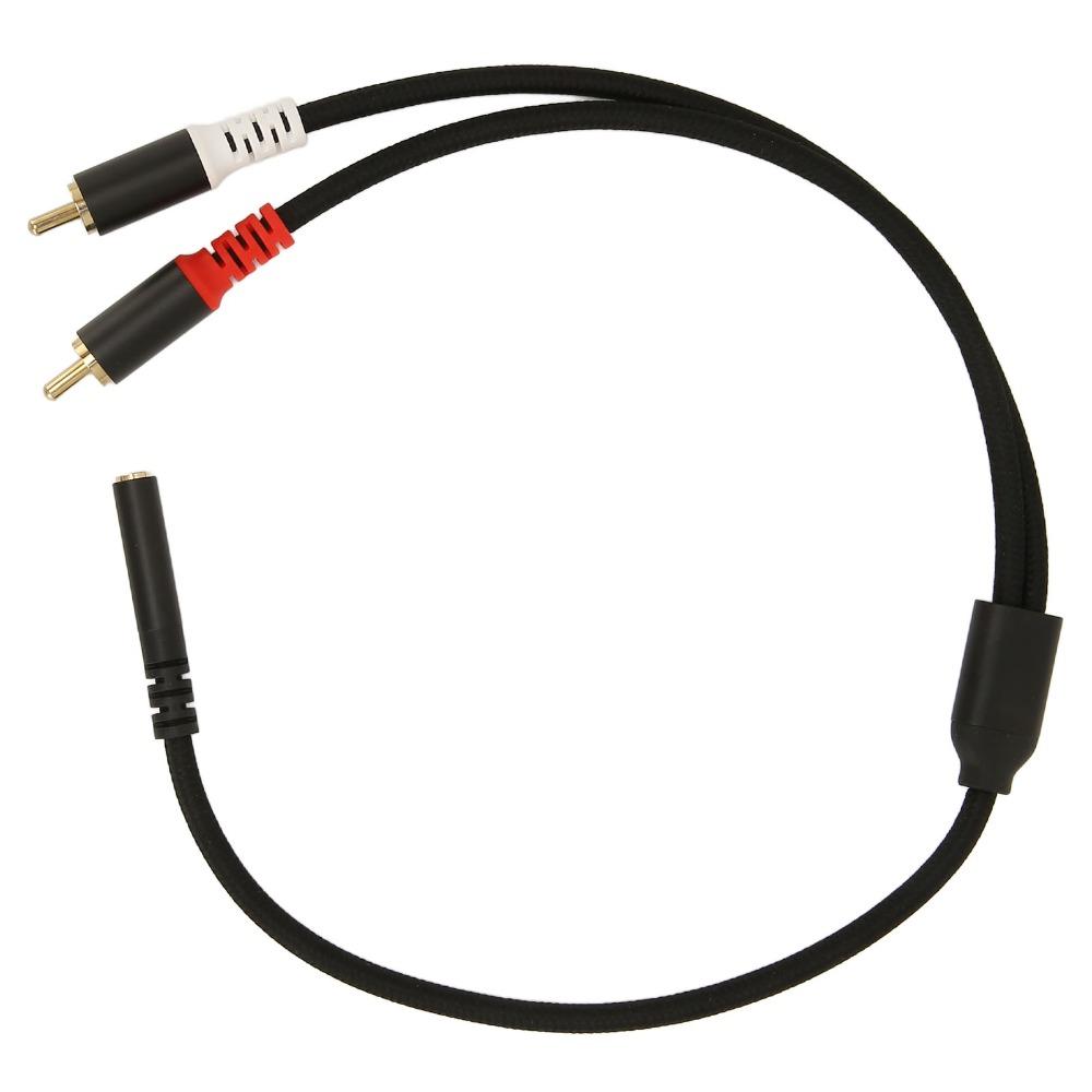 Gold Plated Stereo 3.5mm to 2RCA Cable Flexible Bidirectional Sound Y Splitter Cord For Phone