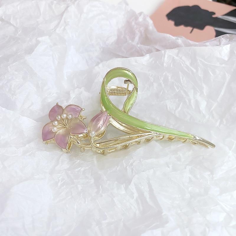 Новая элегантная застежка для волос с геометрическим цветком, изысканные заколки для волос из сплава, заколки для волос для женщин, аксессуары для волос, головные уборы, заколка в виде акулы