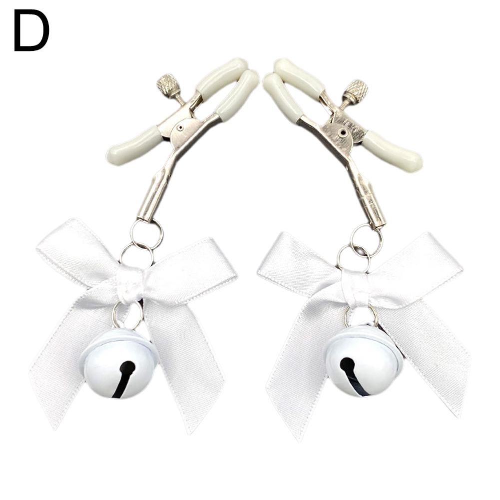 Регулируемые 4-цветные сексуальные зажимы для сосков с бантиками и колокольчиками, взрослая BDSM фетиш-игрушка для интимных игр пар