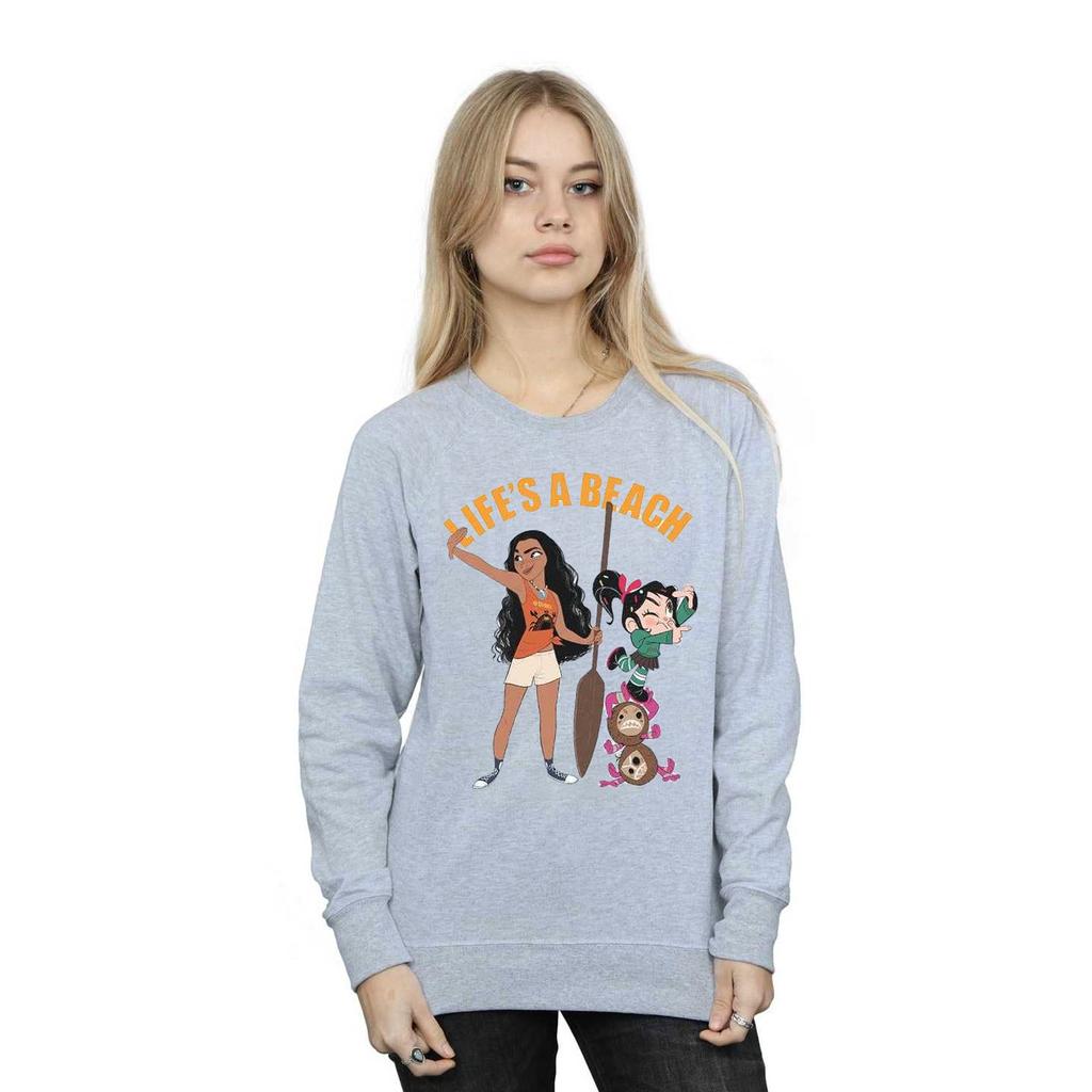 Disney Womens/Ladies Wreck It Ralph Moana And Vanellope Sweatshirt
