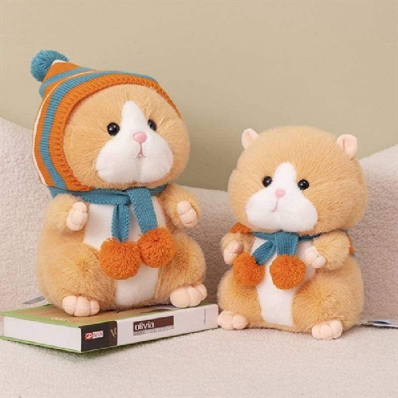 Плюшевая игрушка Золотой хомяк Милый мультяшный девочка Детский подарок на день рождения Праздник