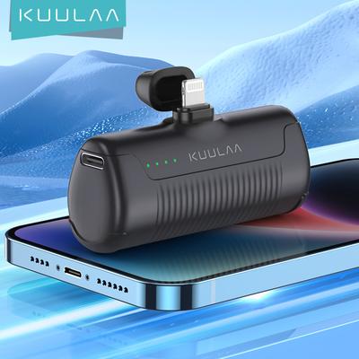 Kuulaa Компактное портативное зарядное устройство Small Power Bank емкостью 4500 мАч, совместимое с iPhone 14/13 Mini/13/13 Pro Max/12/11/Samsung S22 и другими моделями.