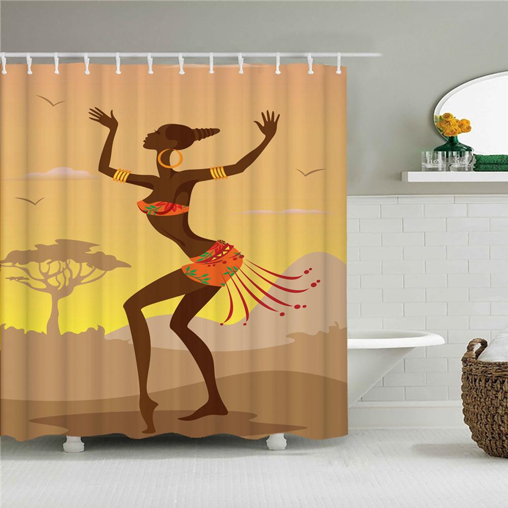 Африканская культура занавеска для душа Декор для ванной полиэстер водонепроницаемая ткань занавеска для душа Египет Фараон экран для ванной