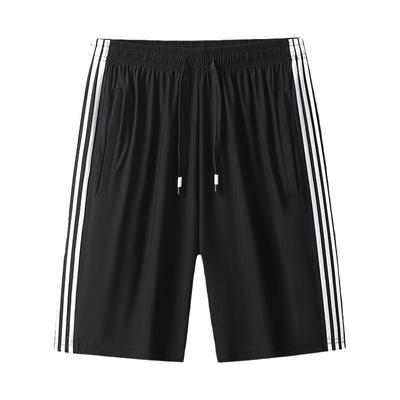 Мужские шорты из эластичного шелка Ice Silk, спортивные брюки больших размеров, летние тонкие пляжные брюки