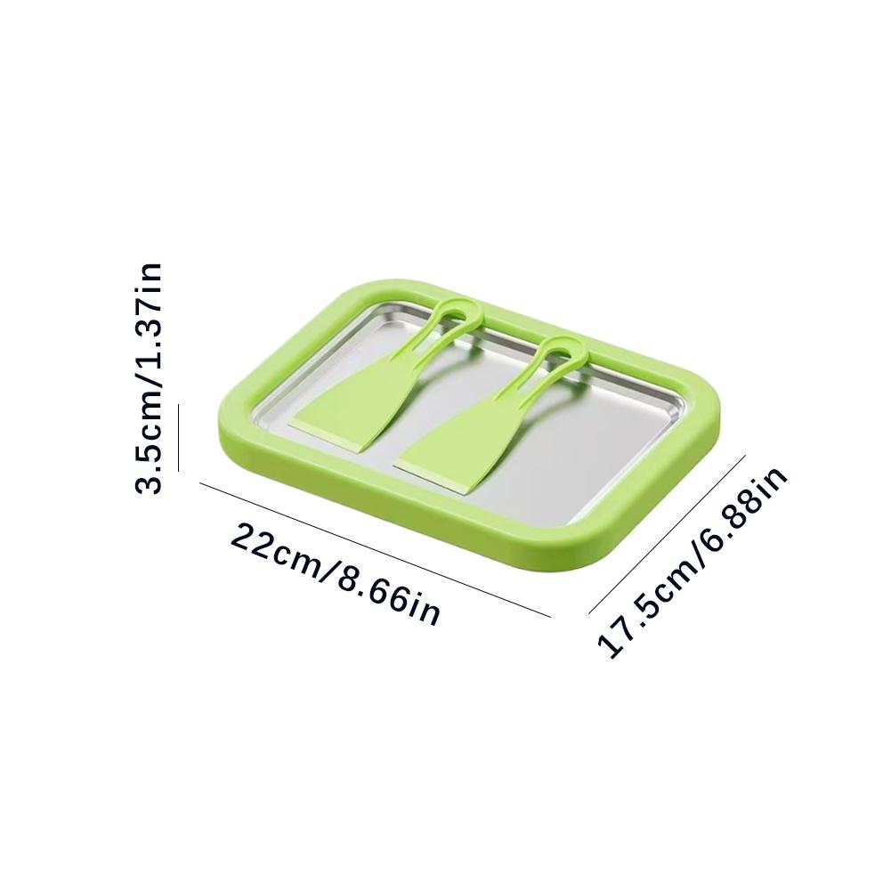 Multifunctional Household Frozen Yogurt Maker With 2 Scrapers Tools DIY Rolled Ice Cream Maker DIY Cold Sweet Fried Ice Pan