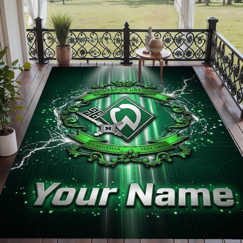 Custom Text Printed Rug Werder Bremen FC Non Slip Floor Carpet For Home Room Decor