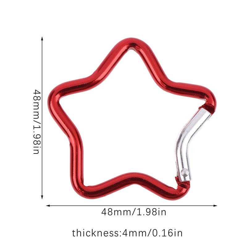 Алюминиевый карабин в форме пятиконечной звезды, зажим для ключей, брелок для ключей на открытом воздухе, крючок для бутылки, подвесная пряжка
