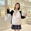 Korean Fashion Bow Print Women Fashion Backpack Lightweight Simple Student Schoolbag Female Bag Set Three Piece