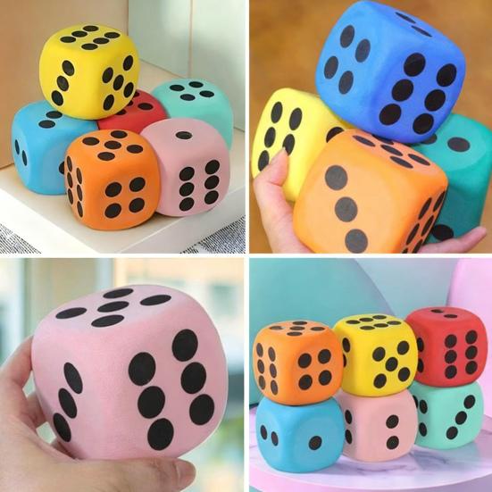 6 шт. Гигантские кубики из пенопласта ЭВА 3,8/6/8 см с закругленными углами, шестигранные, большие игральные кости, игрушка, реквизит для настольной игры, игра, украшение для вечеринки в стиле казино