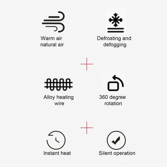 Автомобильный обогреватель с поворотным основанием на 360 градусов, автоматический быстрый нагрев, малошумный портативный обогреватель салона автомобиля небольшого размера