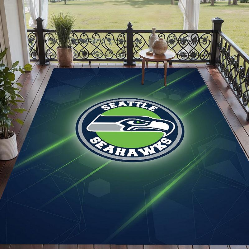 Soft Floor Carpet Seattle Seahawks Pattern Area Rug Decorative Mat For Home Room Decoration