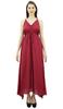 Bimba Women's Long Maxi Cotton Beach Dress Drawstring Waist Strappy Resort