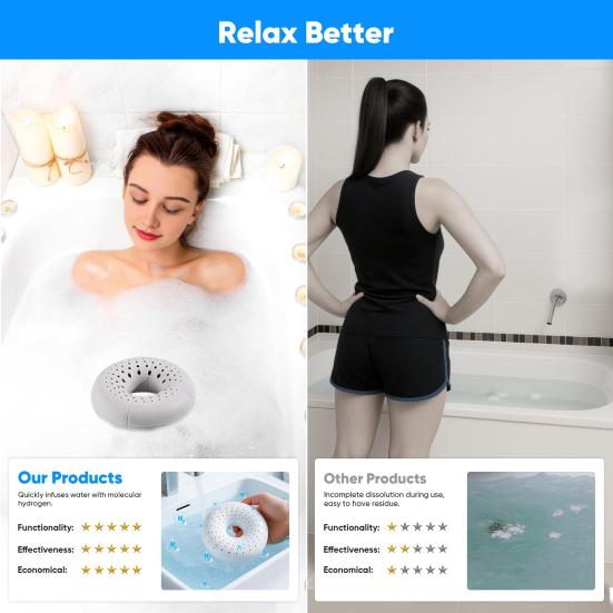 1/2Pcs Hydrogen Bath Ball Tablets Muscle Stress Relief Nanobubble Technology Hydrating Nourishing Water Bath Ball