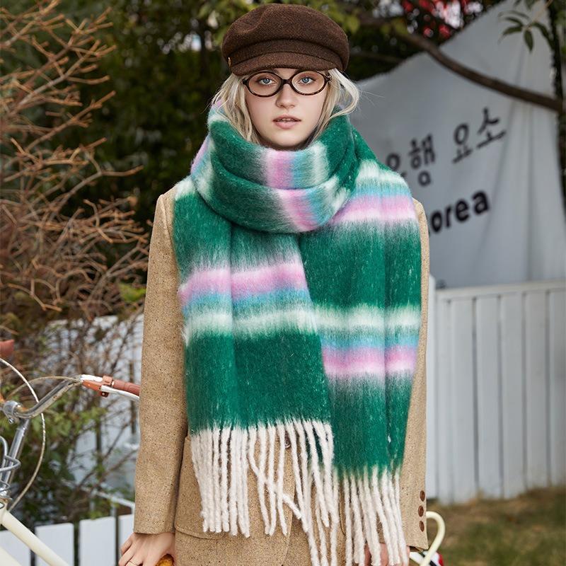 Winter New Dopamine Advanced Sense Warm Thickened Scarf Women's Winter Sweet Atmosphere Couple Scarf