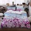 Постельное белье с цветочным принтом, трехпредметное, пододеяльник с цифровой печатью, наволочка, простыня