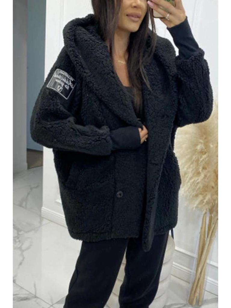 Autumn/Winter 2024 Plush Hooded Women's Coat - European & American Style